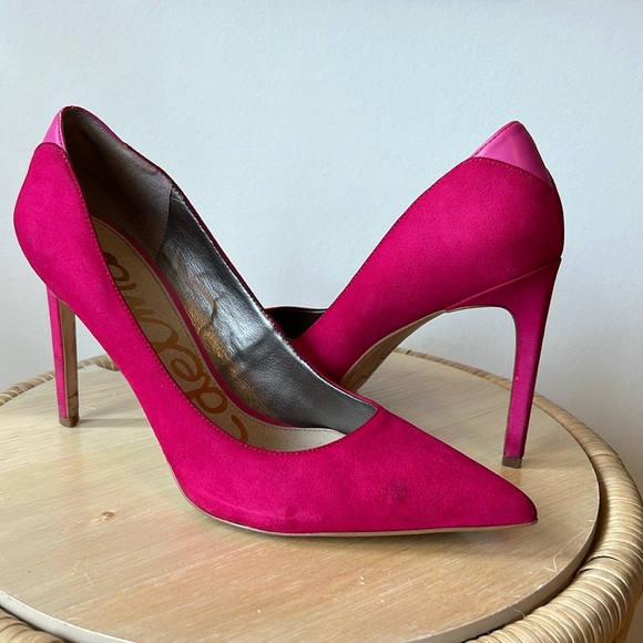 Sam Edelman Hot Pink Pointed Toe Stilettos Heels Size 8 - Picture 6 of 8
